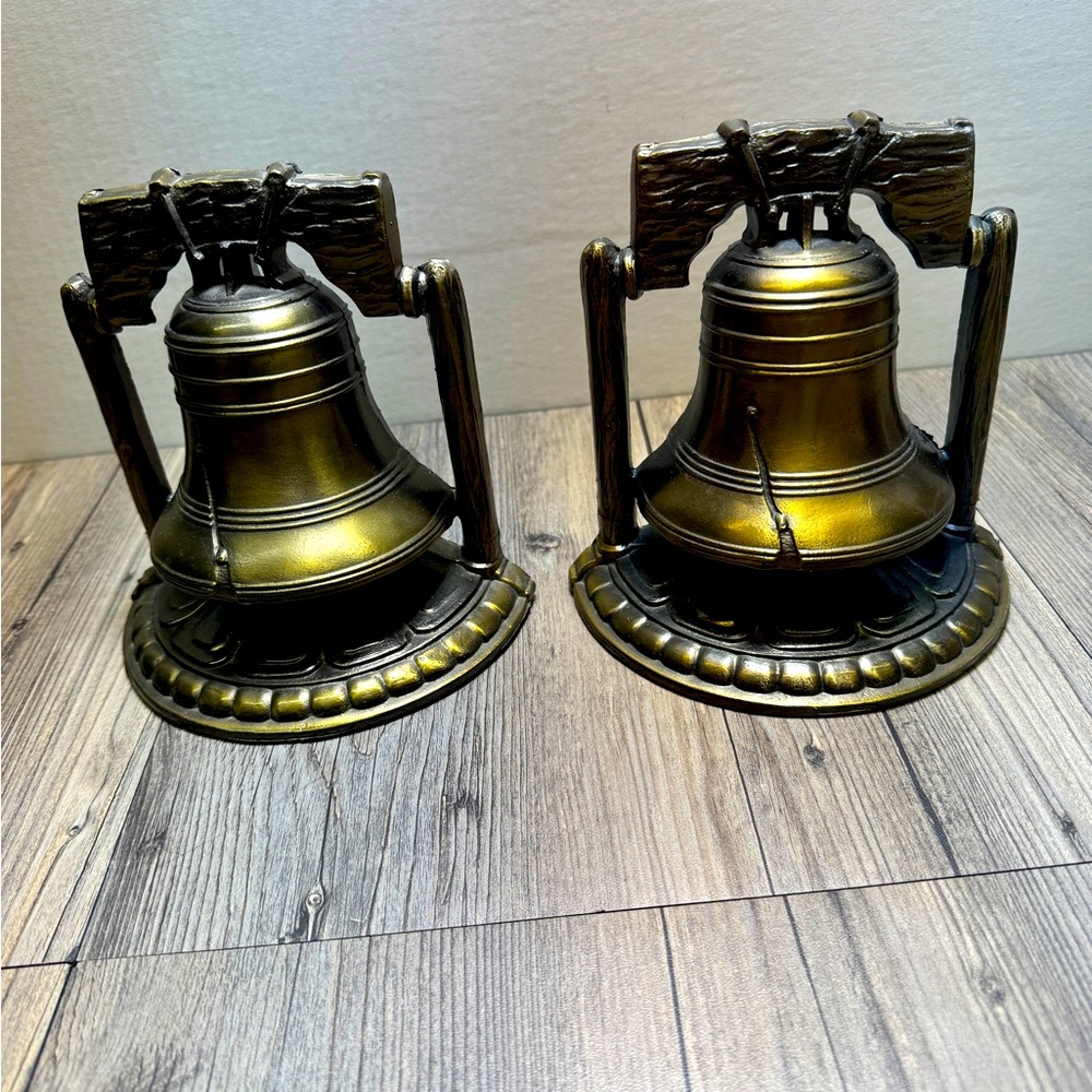 Vintage SCC Liberty Bell Book Ends Circa 1974 Bronze Finish